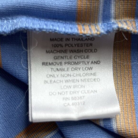 Ashworth Golf Polo Shirt Mens Large Blue Orange Short Sleeves Stripes Size Large - Picture 7 of 9